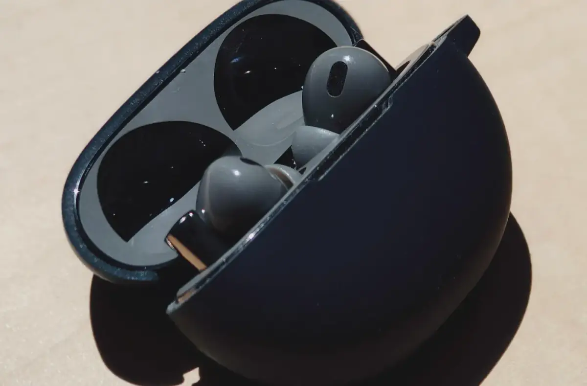 Generic wireless earbuds in a charging case