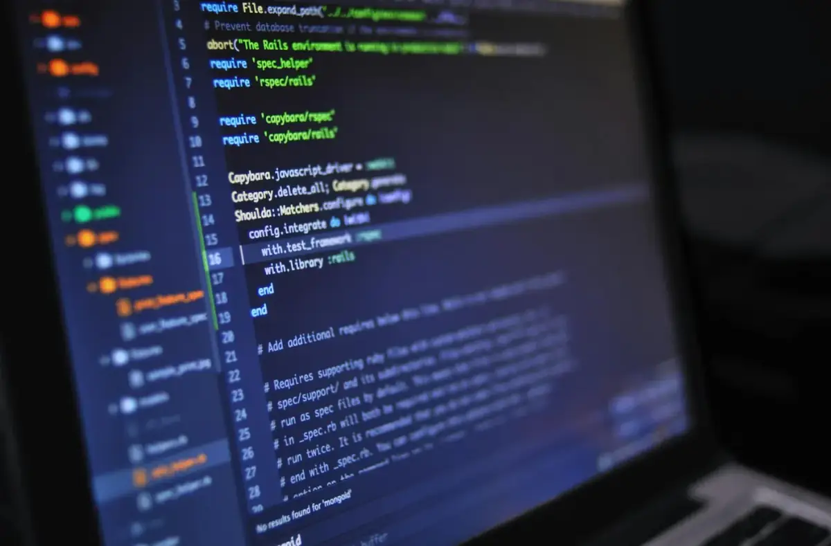 Computer screen showing code for error troubleshooting
