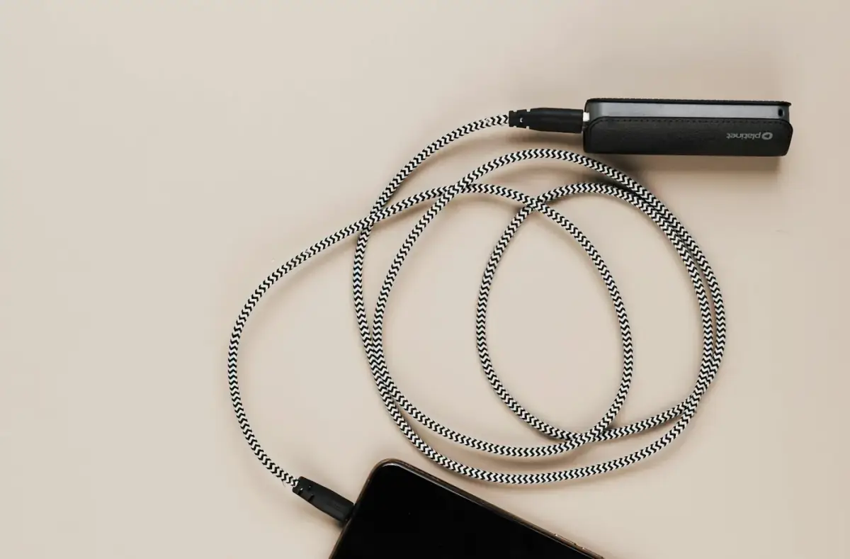 Generic phone connected to a power bank